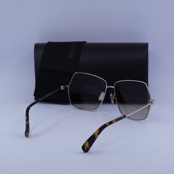 MaxMara JEWEL MM0035-H 32F Sunglasses Gold Geometric Frame, Brown Lenses - Picture 11 of 11